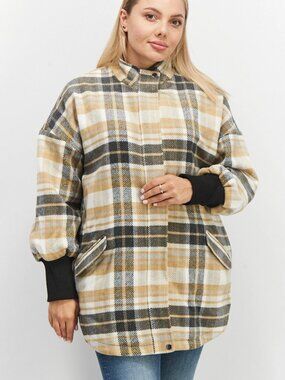 BB Dakota by Steve Madden Best Plaid Shirt Jacket | Multicolor Shacket | Size S